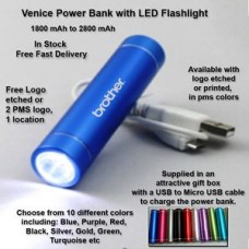 Venice Power Bank with LED Light - 1800 mAh