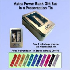 Astra Power Bank Gift Set in Presentation Tin 2000 mAh