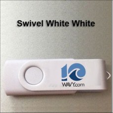 Swivel White - White Flash Drive - 4 GB Memory