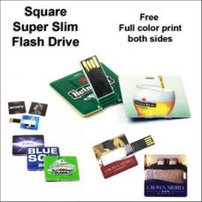 Super Slim Square Flash Drive - 8 GB Memory