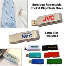 Saratoga Retractable Flash Drive - 8 GB Memory