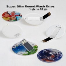 Super Slim Round Flash Drive - 4 GB Memory